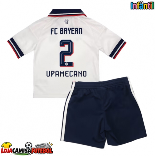 Camisa de Futebol Bayern Munich Dayot Upamecano #2 Equipamento Secundário Infantil 2026-27 Manga Curta (+ Calças curtas)